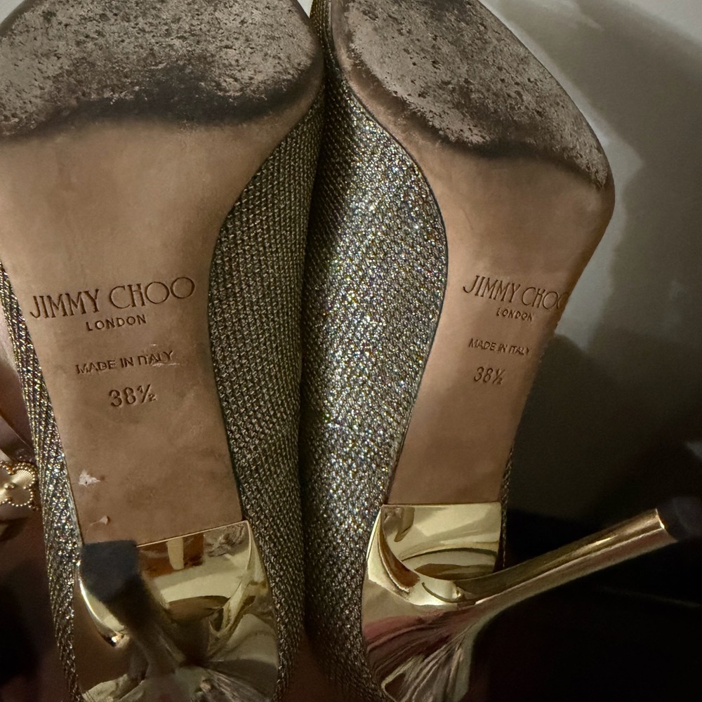 Jimmy Choo Glittering Gold Heels - Picture 7 of 10